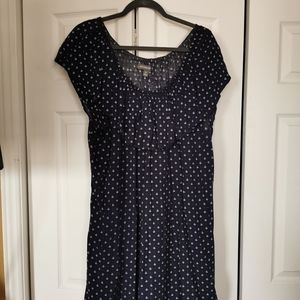 Dark Blue Off-The-Shoulder Anchor Dress